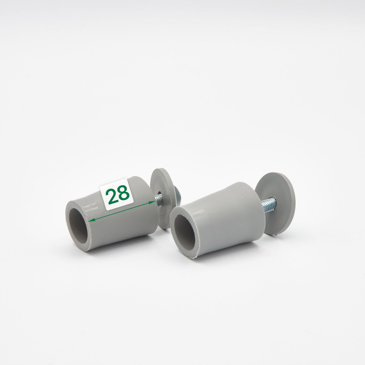Anschlagpuffer kurz mit Beilagscheibe grau 28 mm für Rollläden (2er-Set)