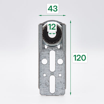 Kastenlager flach mit Sicherungskrallen und Kugellagereinsatz 40mm für Rollläden