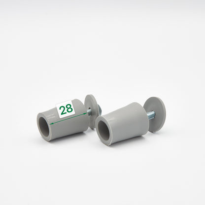Anschlagpuffer kurz mit Beilagscheibe grau 28 mm für Rollläden (2er-Set)