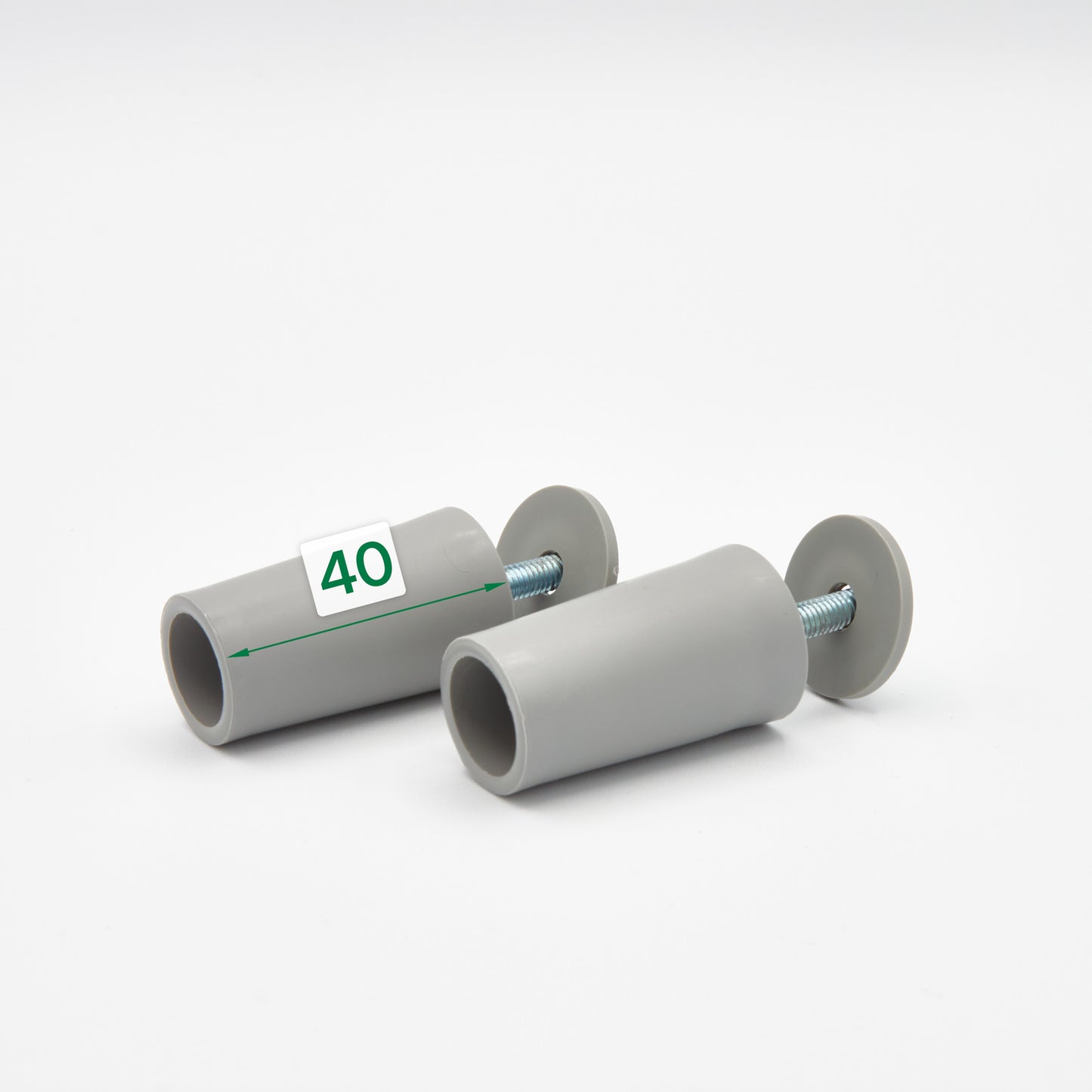 Anschlagpuffer lang mit Beilagscheibe grau 40 mm für Rollläden (2er-Set)