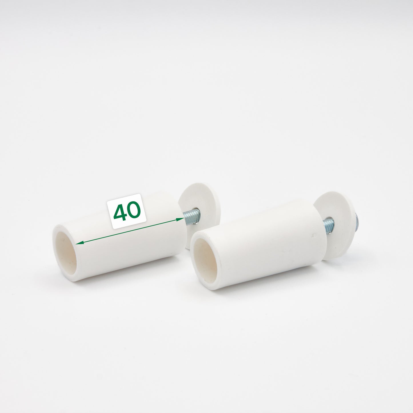 Anschlagpuffer lang mit Beilagscheibe weiß 40 mm für Rollläden (2er-Set)