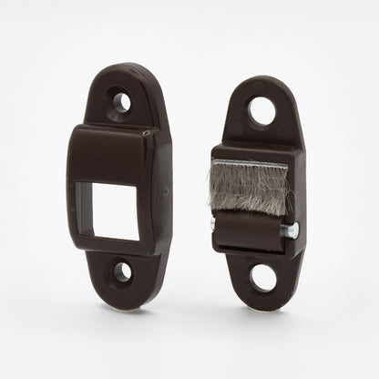 Gurtführung senkrecht mit Bürsteneinsatz Kunststoff braun für 14 / 15 mm Rollladengurt