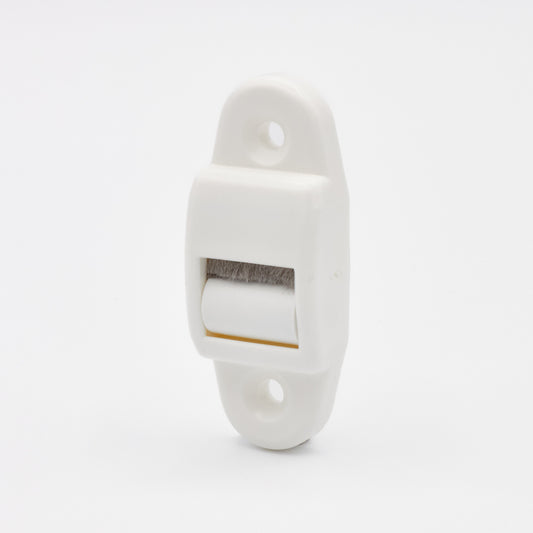 Gurtführung senkrecht mit Bürsteneinsatz Kunststoff weiß für 14 mm Rollladengurt