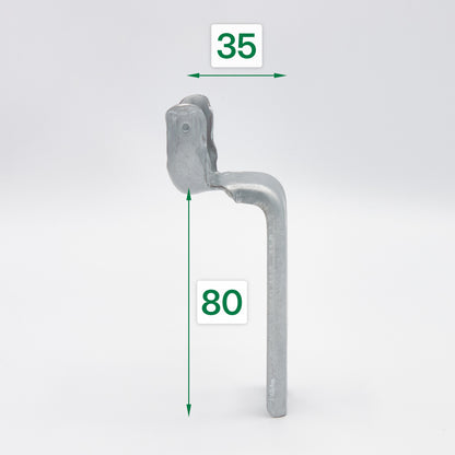 Kastenlager kurz nach innen gekantet für Rollläden - Ausladung 35 mm