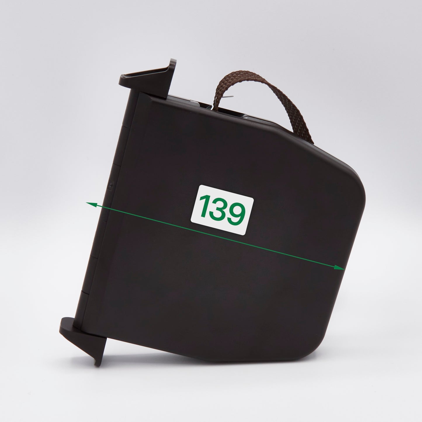 Mini Schwenkwickler mit Gurt braun für Rollläden - Lochabstand 155 mm