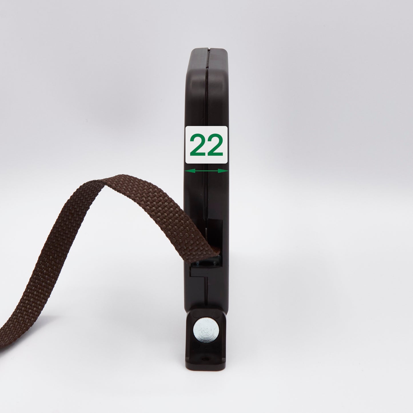 Mini Schwenkwickler mit Gurt braun für Rollläden - Lochabstand 155 mm