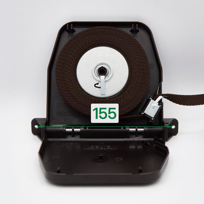 Mini Schwenkwickler mit Gurt braun für Rollläden - Lochabstand 155 mm