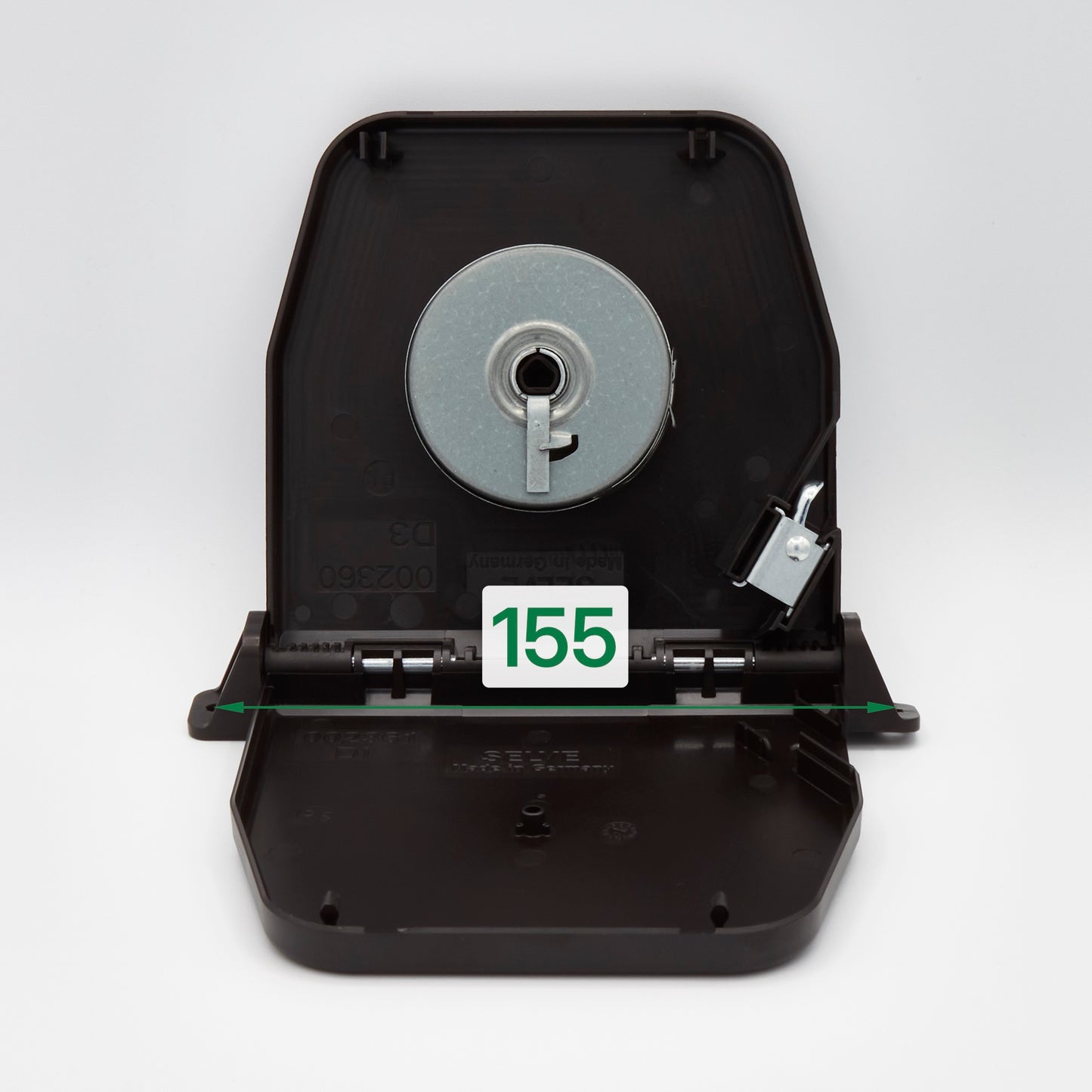 Mini Schwenkwickler ohne Gurt braun für Rollläden - Lochabstand 155 mm