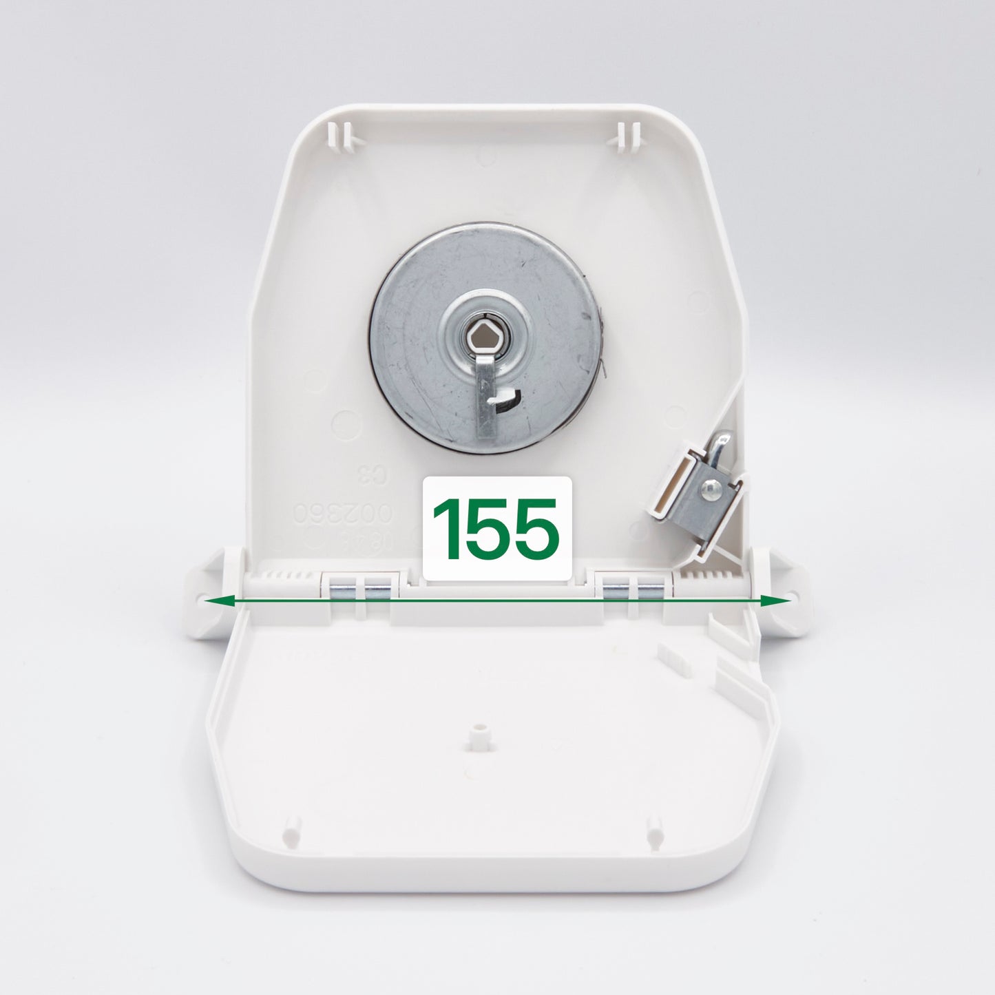 Mini Schwenkwickler ohne Gurt weiß für Rollläden - Lochabstand 155 mm