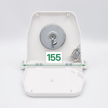 Mini Schwenkwickler ohne Gurt weiß für Rollläden - Lochabstand 155 mm