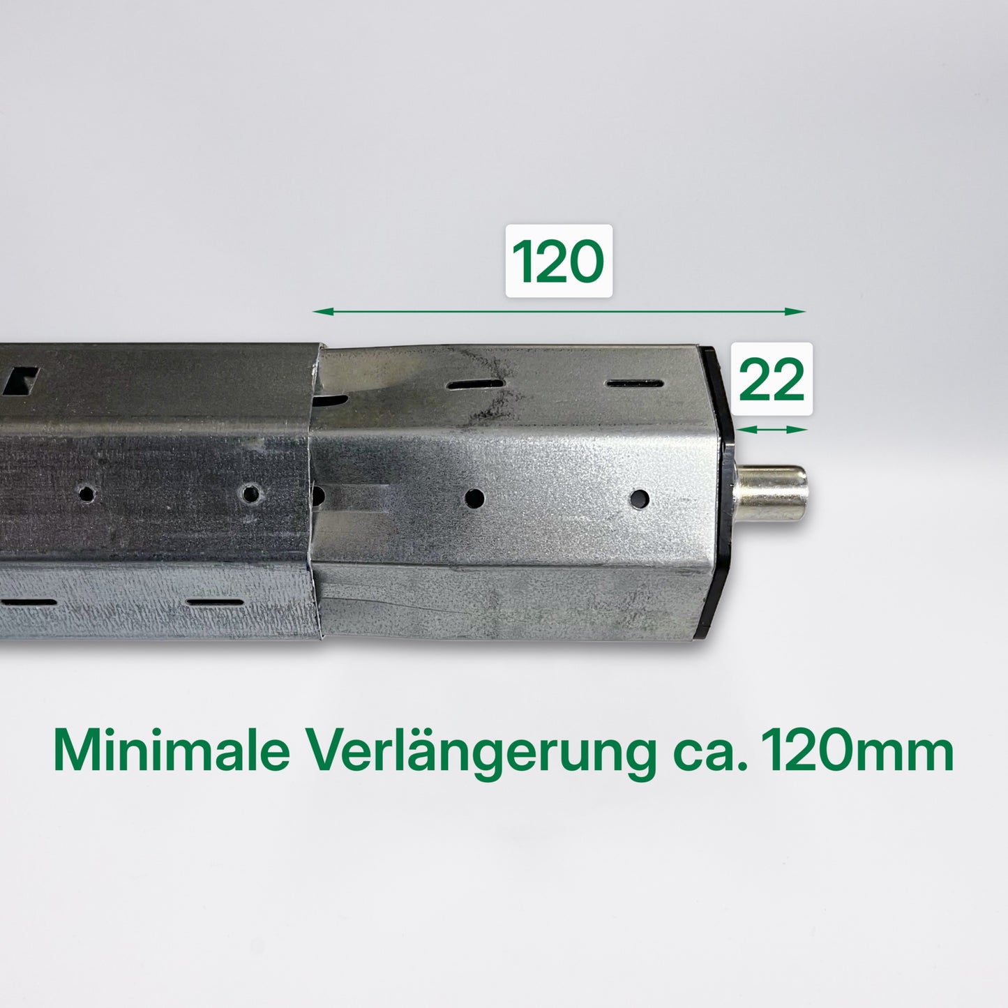 Verlängerungsstück mit Kapsel für Rollläden - Welle 60 mm, 500 mm